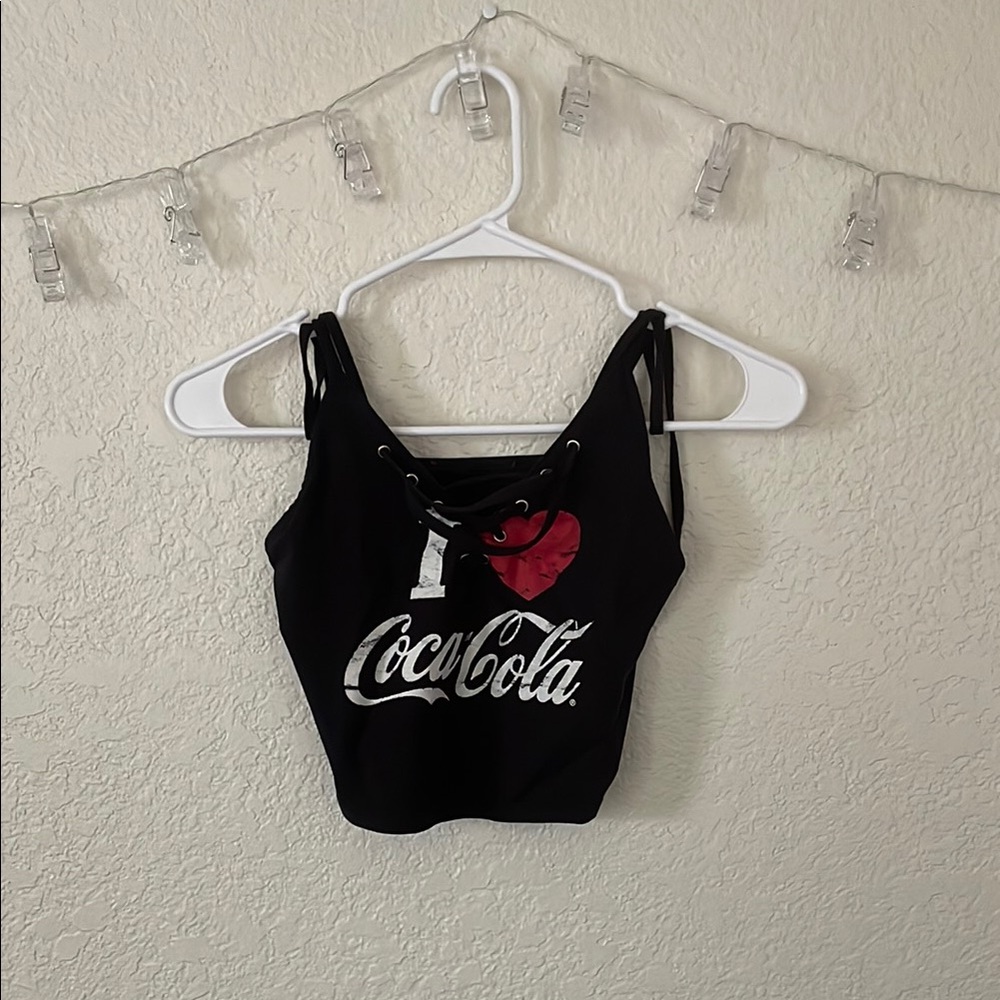 Coca Cola Women's Black Crop Top